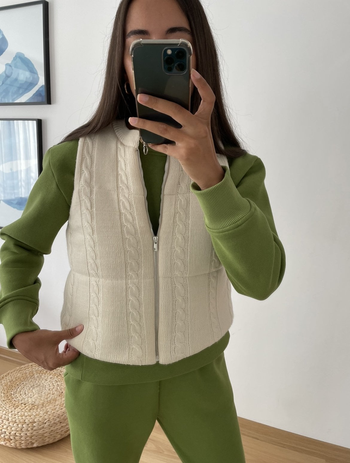 Arelia Ekru Premium Kısa Triko Yelek