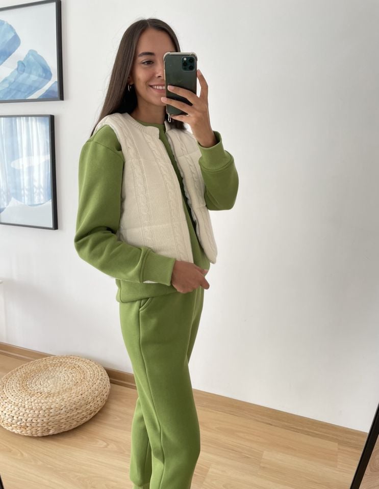 Arelia Ekru Premium Kısa Triko Yelek