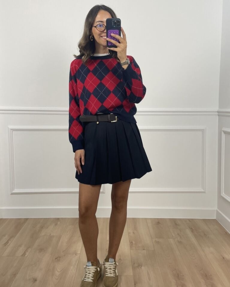 Lyra Lacivert Premium Kemerli Pileli Etek