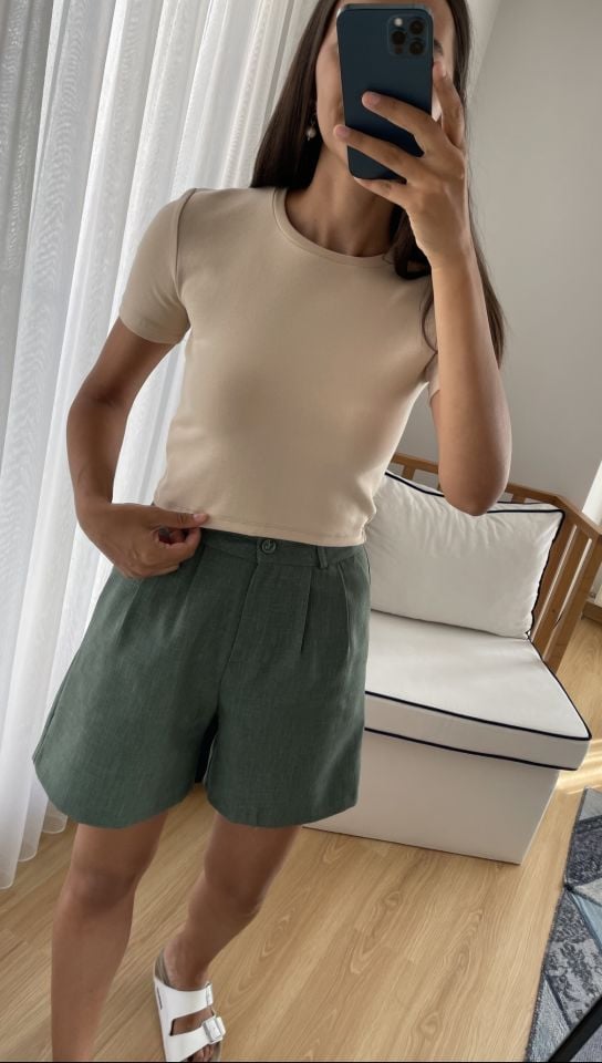 Liorael Bej Dilvin Kısa Tişört