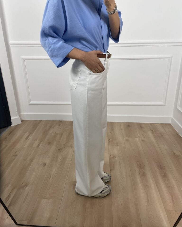 Laren Beyaz Yüksek Bel Premium Jean