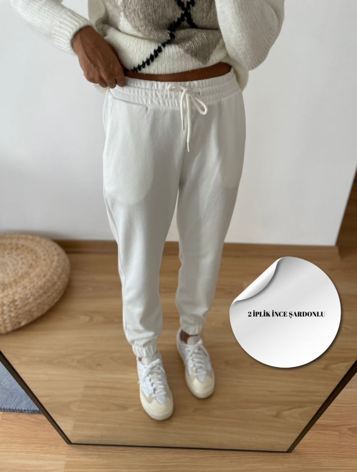 Clarisa Beyaz Jogger Eşofman