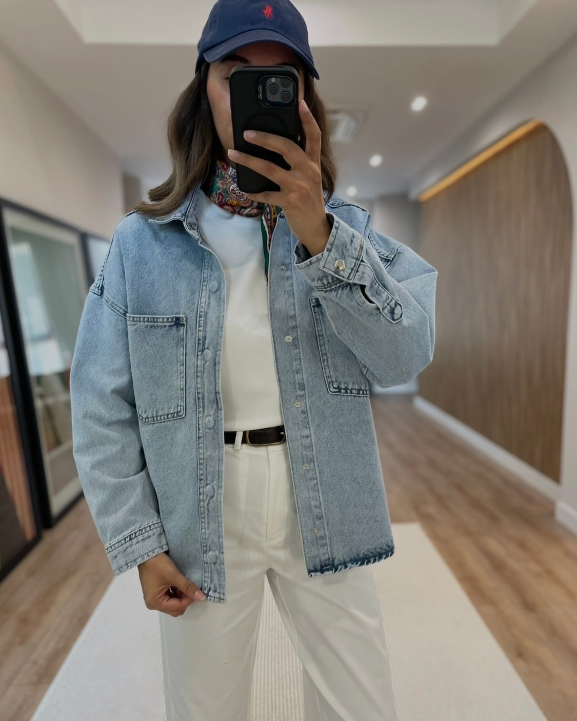 Zena Buz Mavi Premium Oversize Denim Ceket