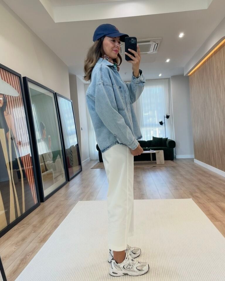 Zena Buz Mavi Premium Oversize Denim Ceket