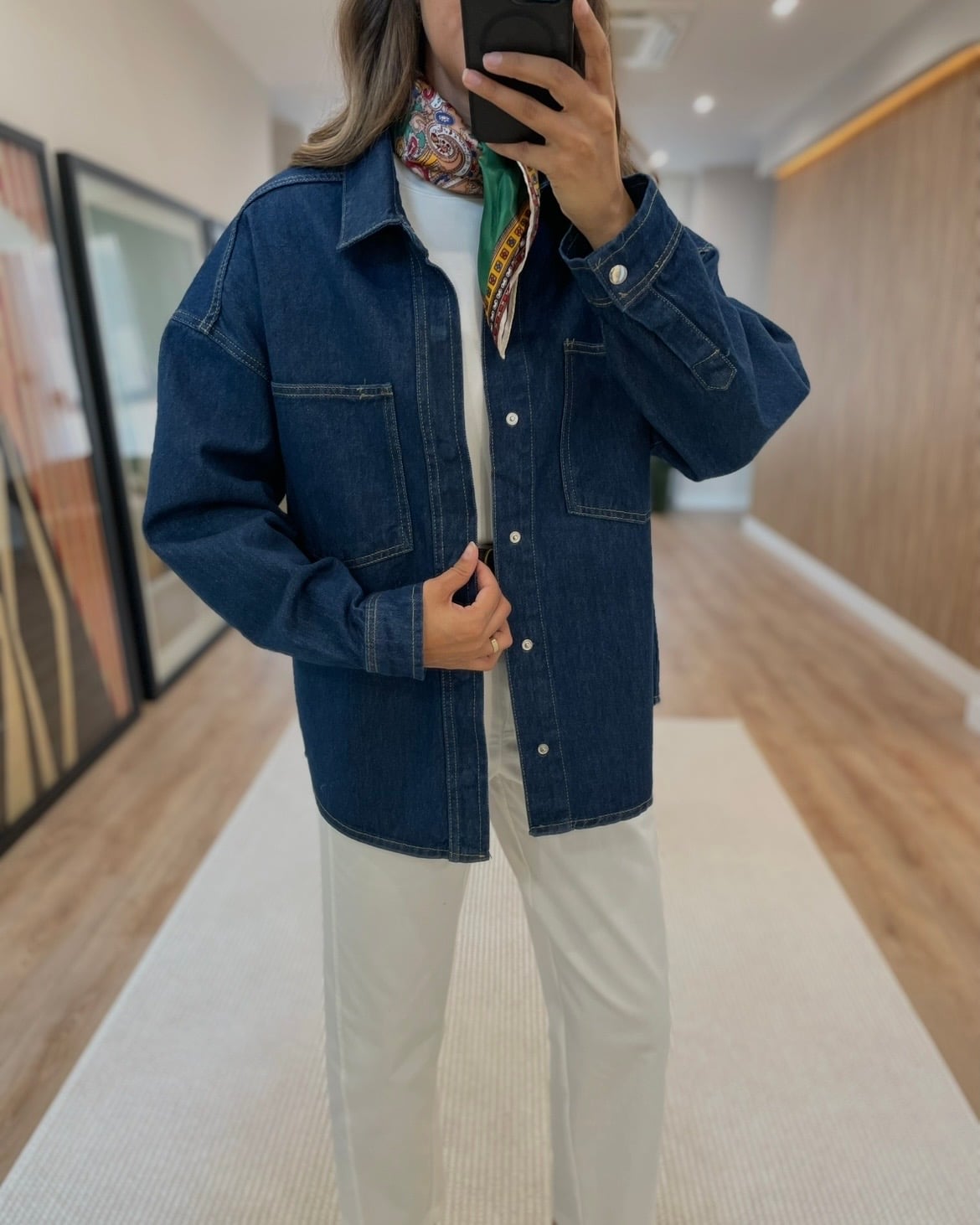 Zena Indigo Mavi Premium Oversize Denim Ceket