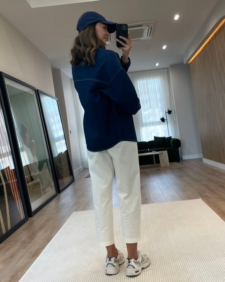 Zena Indigo Mavi Premium Oversize Denim Ceket