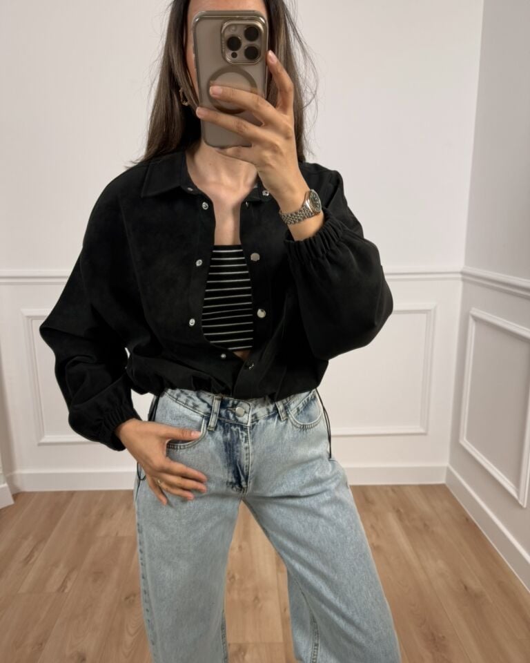 Urban Siyah Süet Premium Bomber Ceket