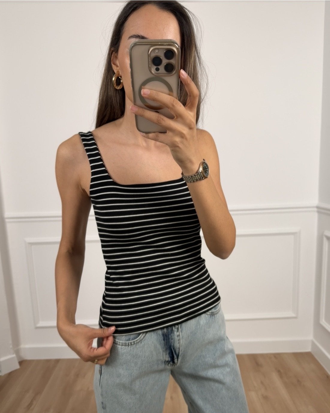 Marine Siyah Çizgili Premium Atlet