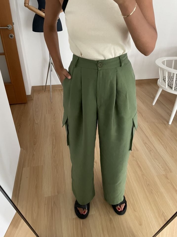 Ravena Yeşil Premium Kargo Cepli Pantolon