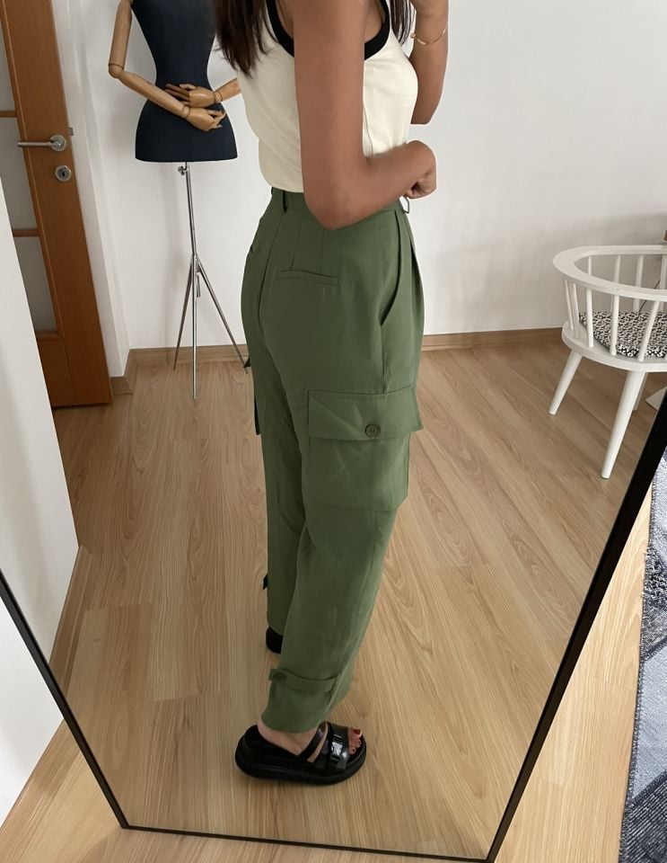 Ravena Yeşil Premium Kargo Cepli Pantolon