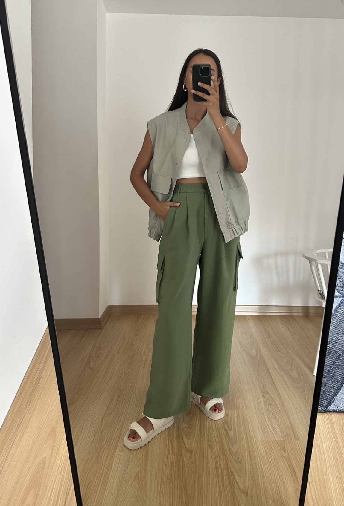 Ravena Yeşil Premium Kargo Cepli Pantolon