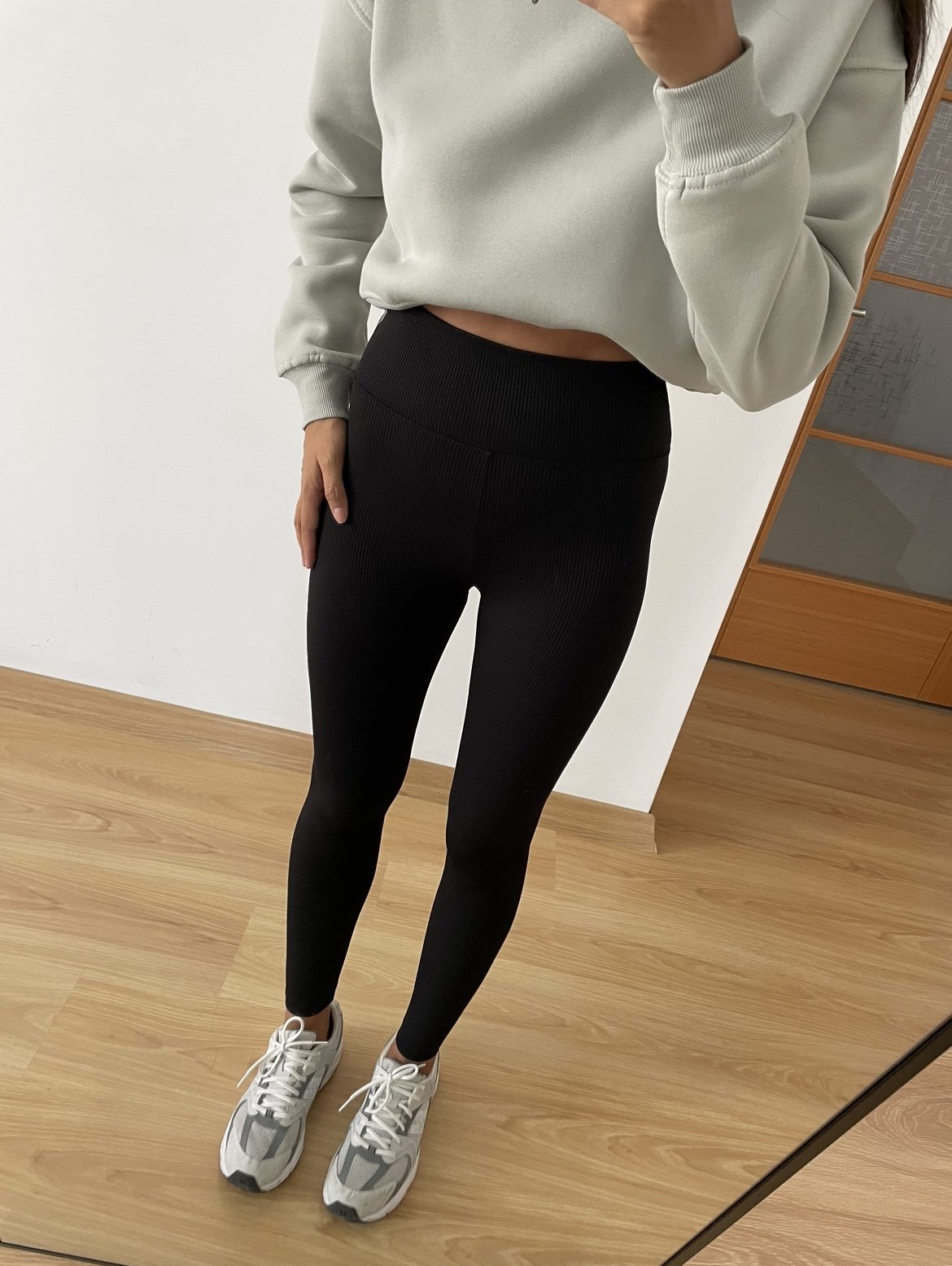 Virel Siyah Yüksek Bel Fitilli Tayt