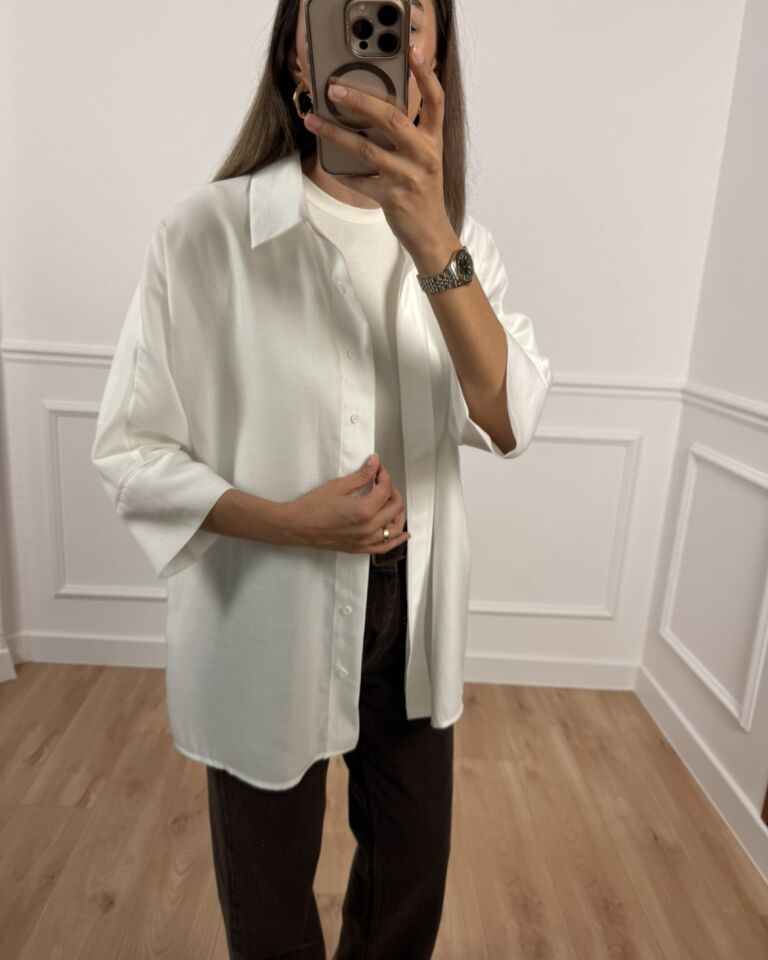 Arin Beyaz Yarım Kol Premium Gömlek