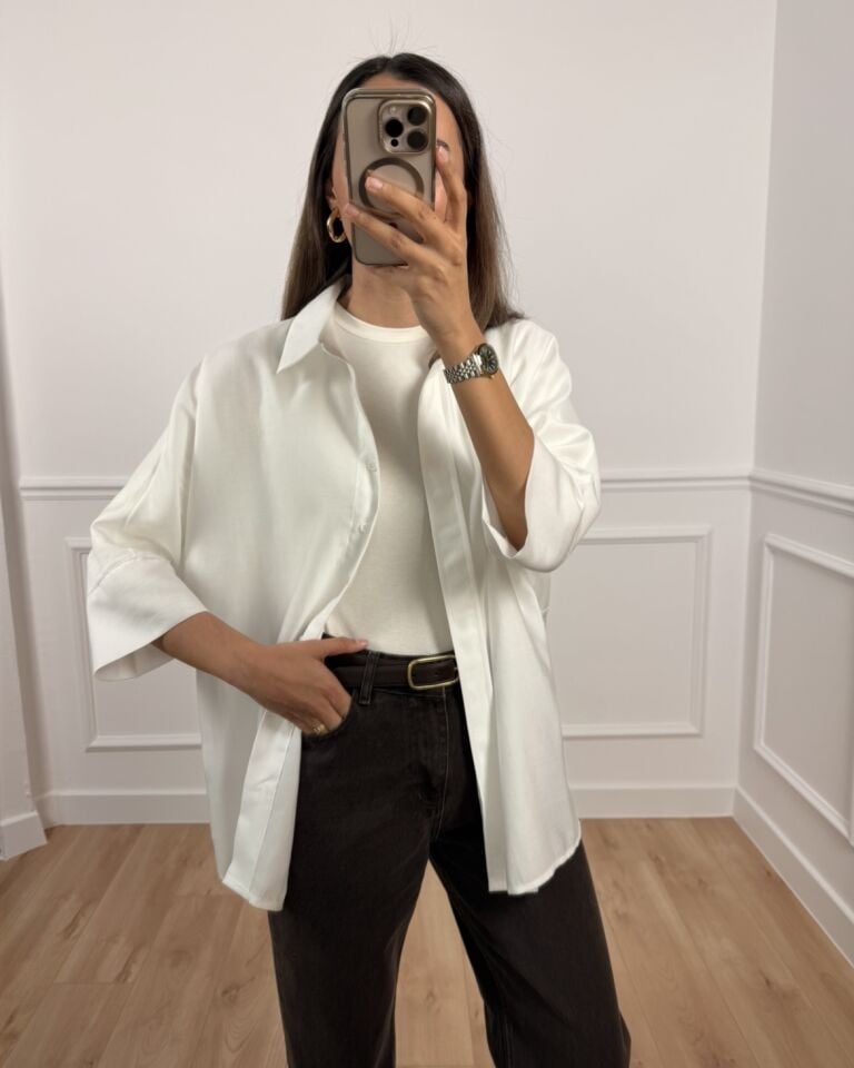 Arin Beyaz Yarım Kol Premium Gömlek