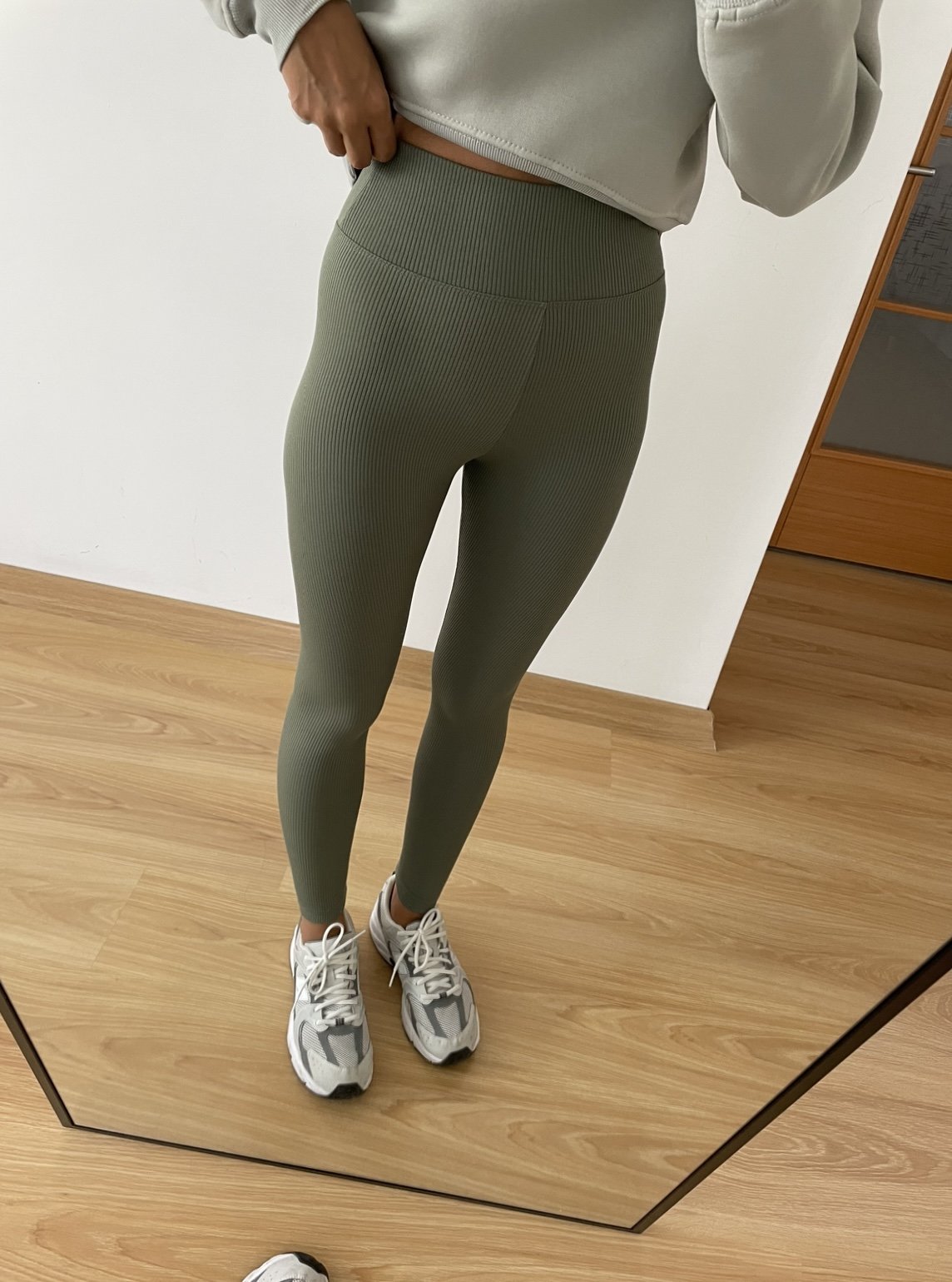 Virel Çağla Yeşili Yüksek Bel Fitilli Tayt