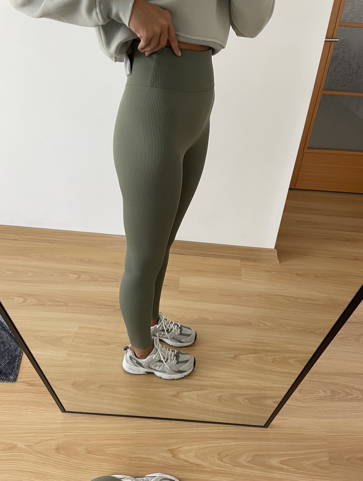 Virel Çağla Yeşili Yüksek Bel Fitilli Tayt