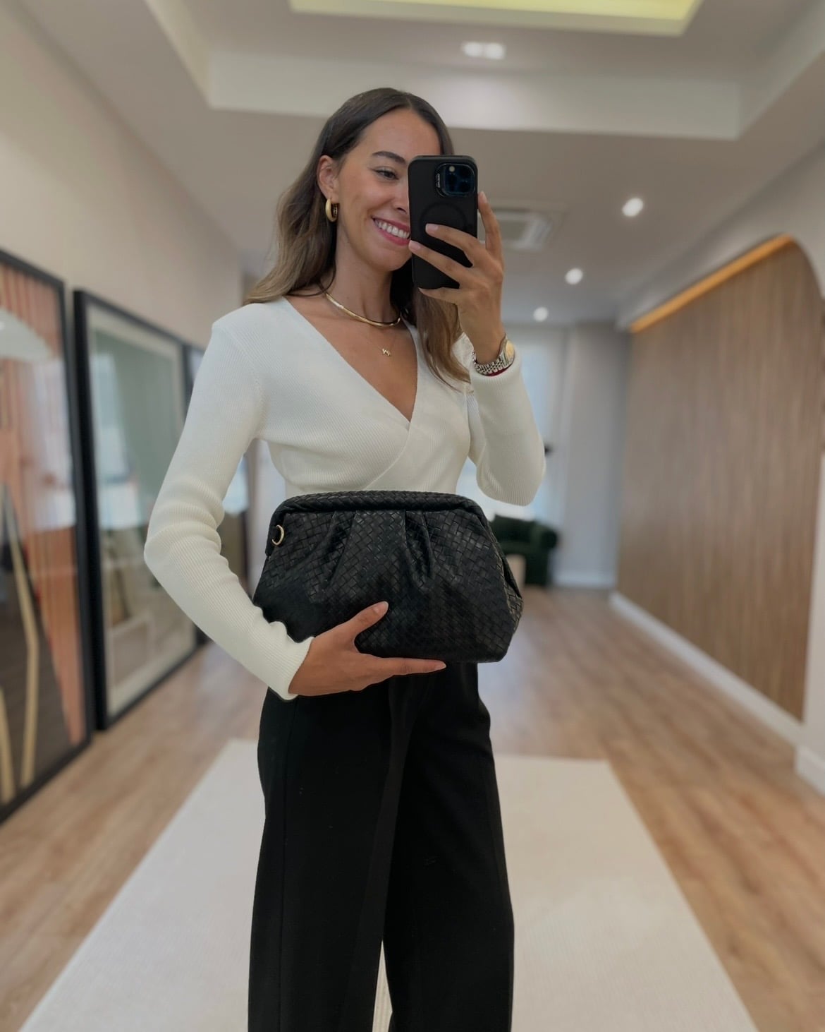 Vessa Siyah Clutch Çanta