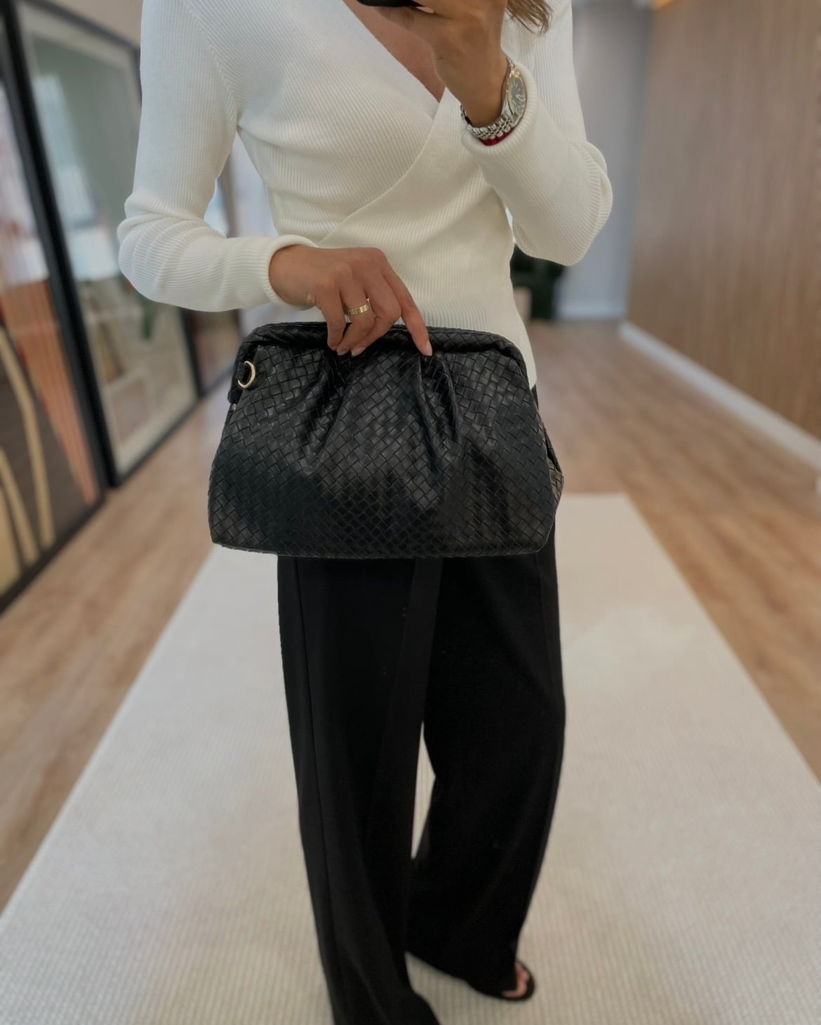 Vessa Siyah Clutch Çanta