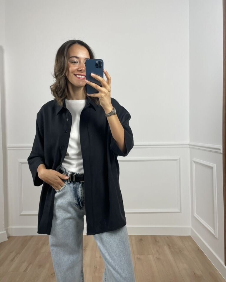 Arin Siyah Yarım Kol Premium Gömlek