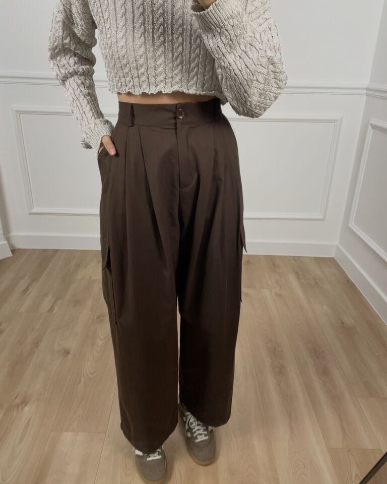 Solina Kahverengi Premium Kargo Pantolon