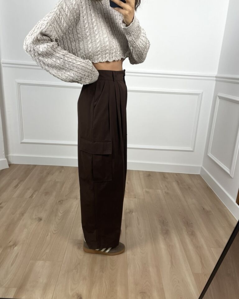 Solina Kahverengi Premium Kargo Pantolon