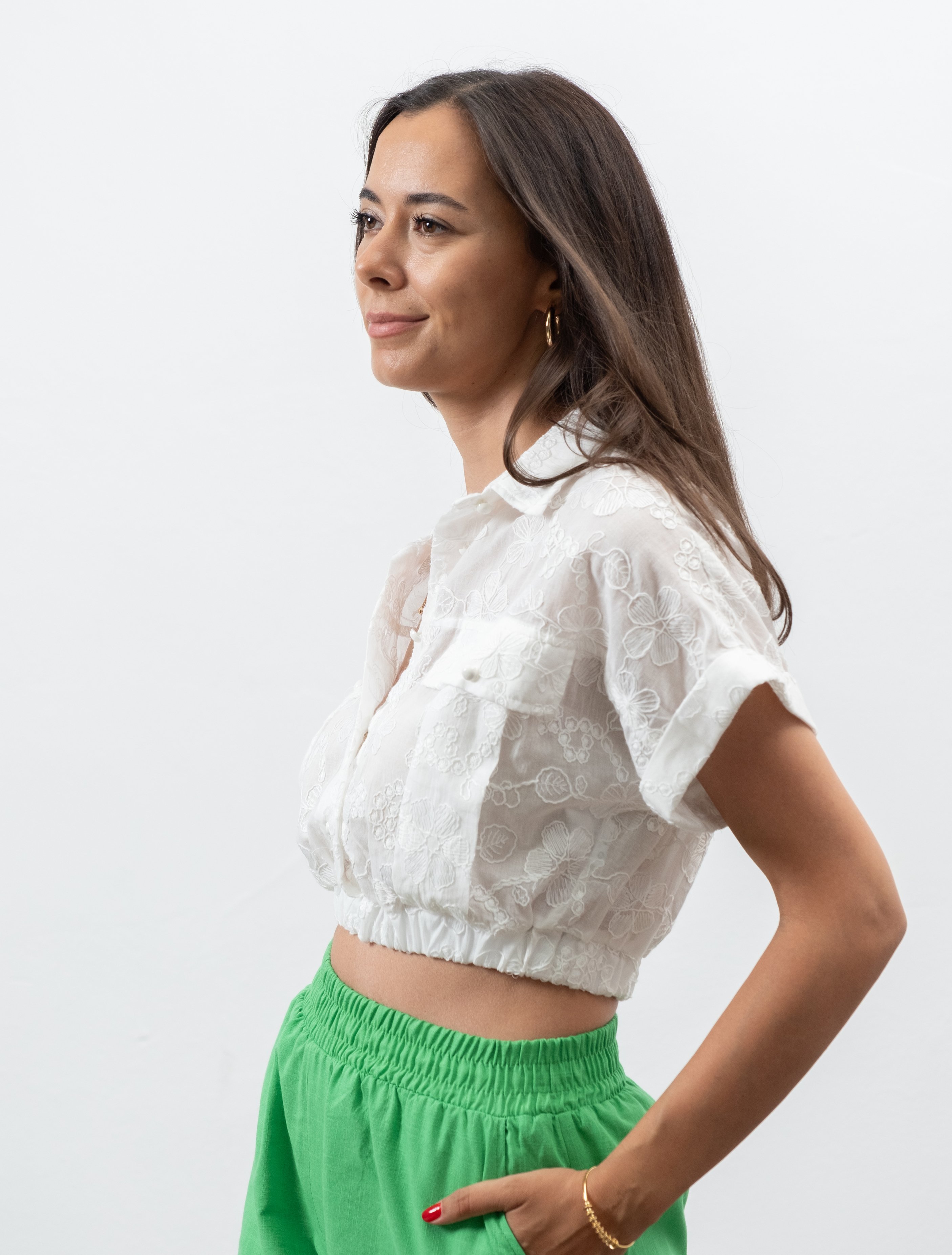 Alinae Ekru Crop Fisto Gömlek