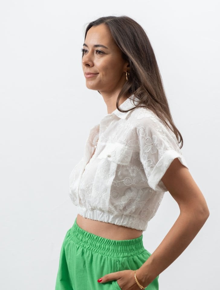 Alinae Ekru Crop Fisto Gömlek