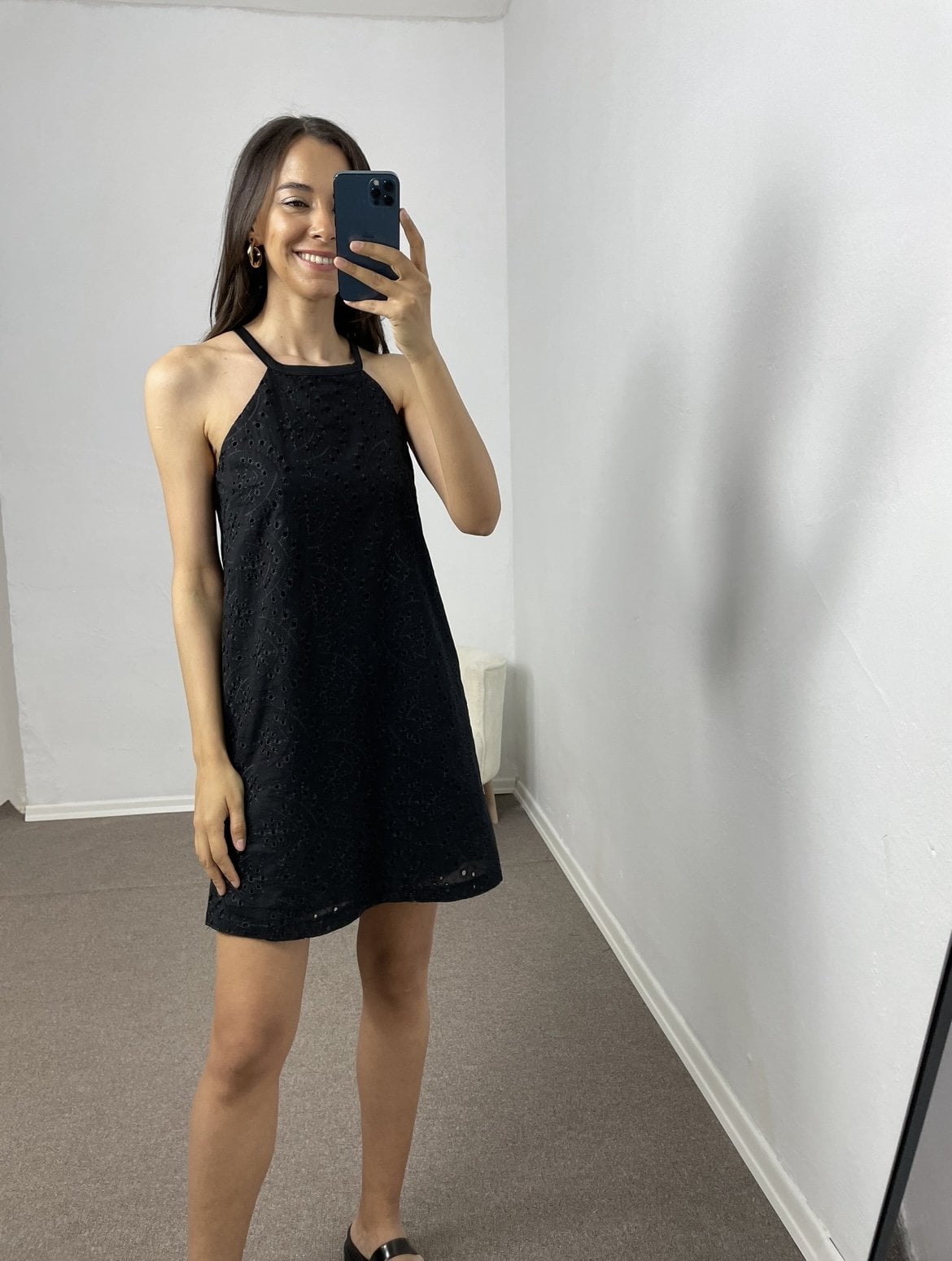 Valeria Siyah Askılı Fisto Elbise