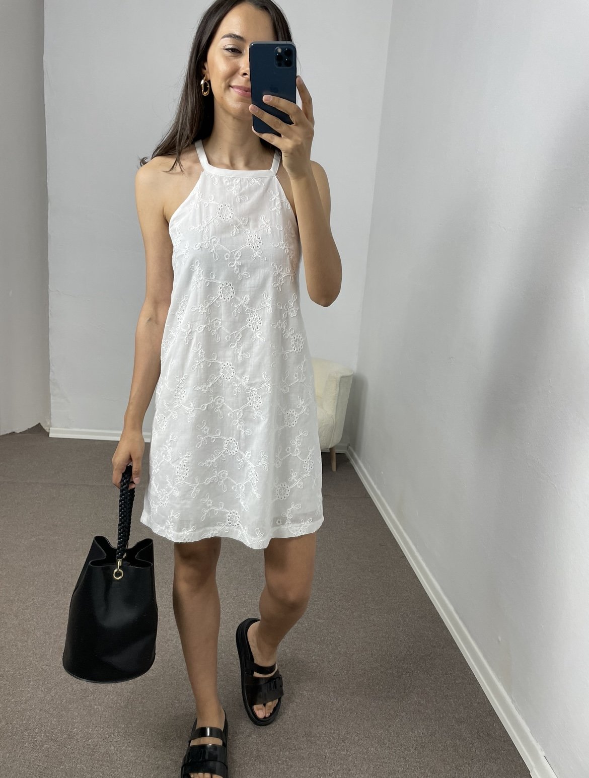 Valeria Ekru Askılı Fisto Elbise