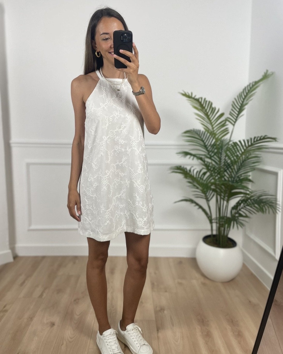 Valeria Ekru Askılı Fisto Elbise