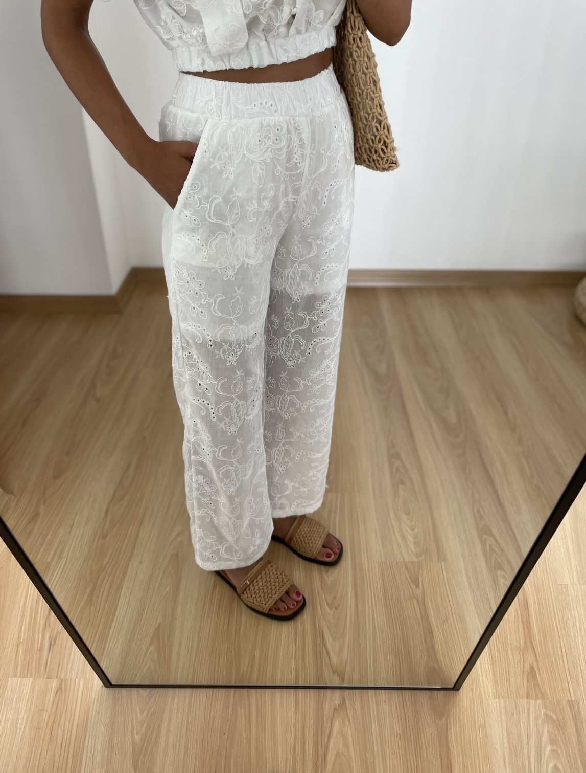 Mirel Ekru Beli Lastikli Fisto Pantolon