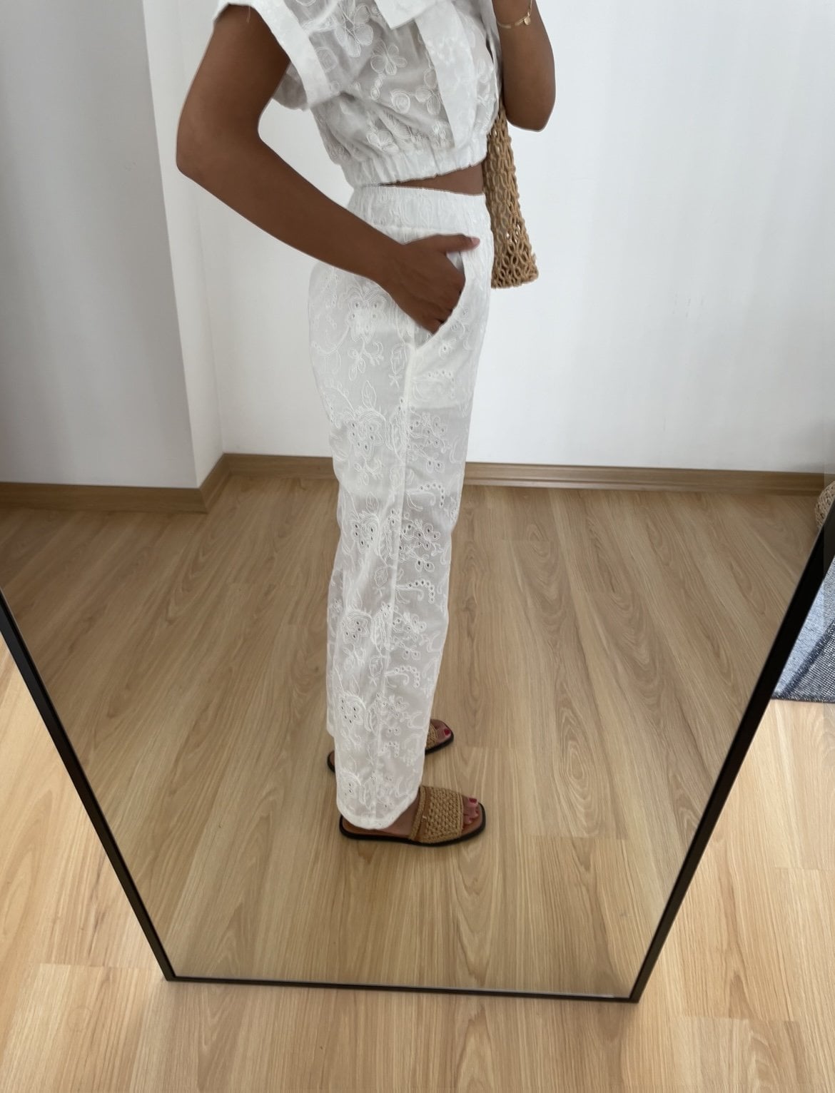 Mirel Ekru Beli Lastikli Fisto Pantolon