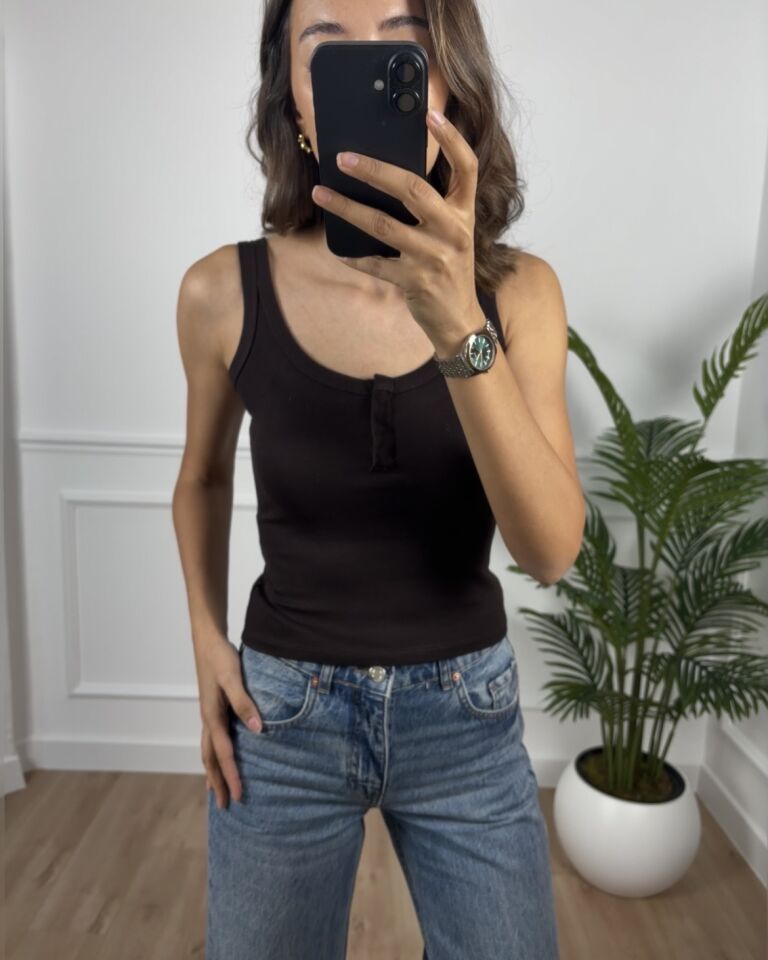Belle Kahverengi Askılı Atlet