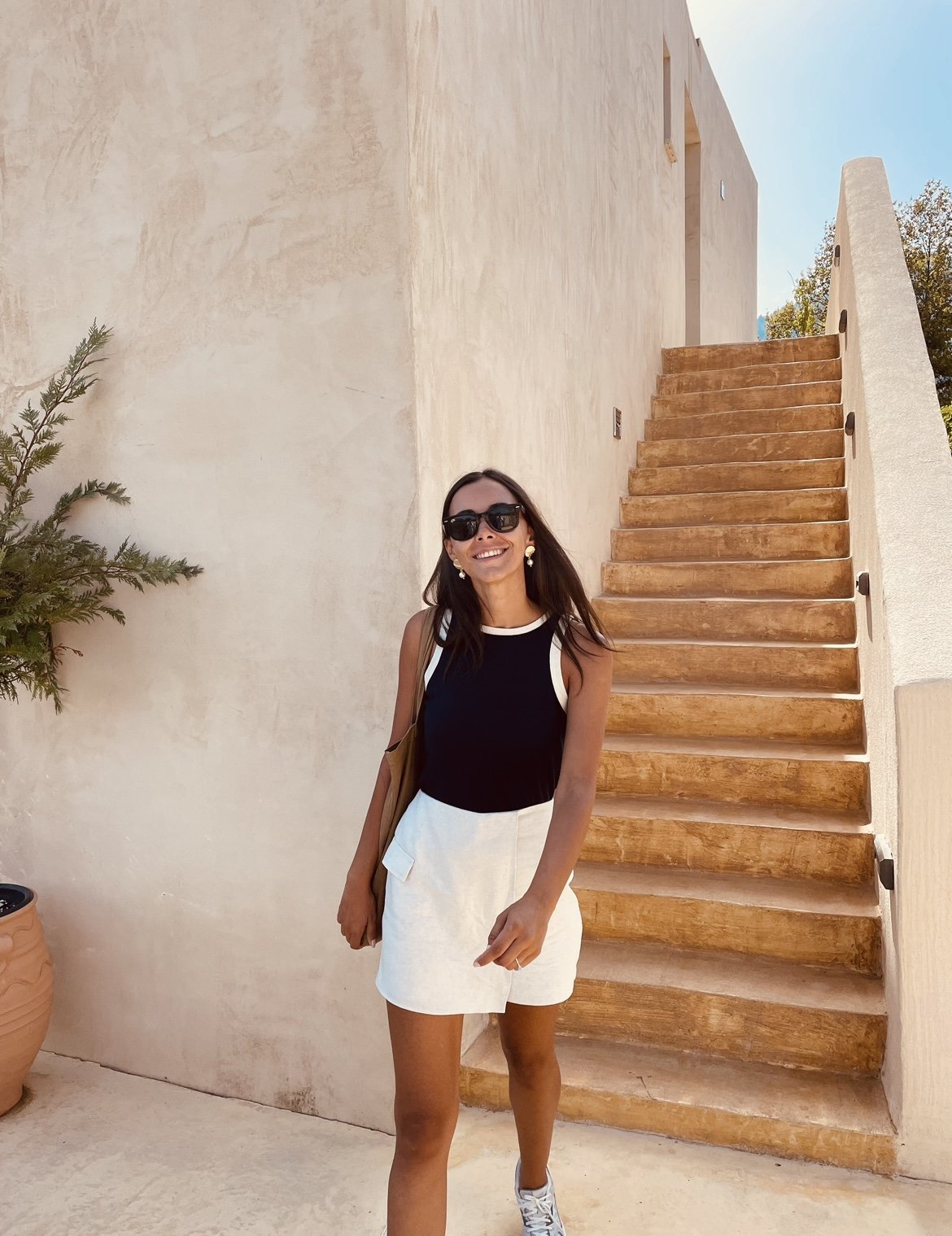 Lina Taş Renk Keten Şort Etek