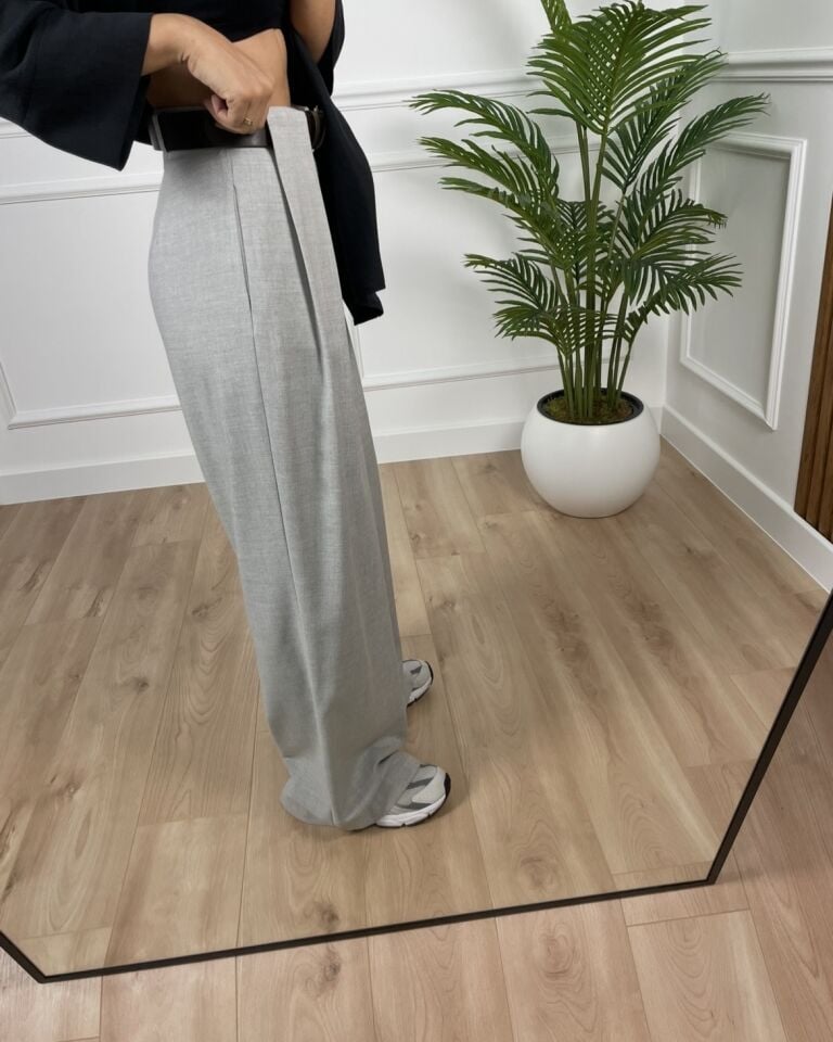 Calista Gri Kemerli Palazzo Pantolon