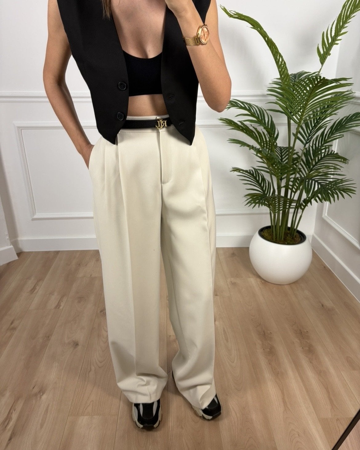 Nocta Ekru Ultra Premium Palazzo Pantolon