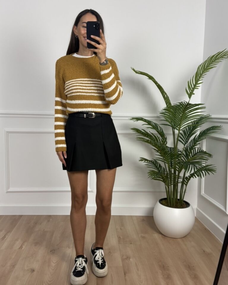 Larisel Hardal Ekru Çizgili Kazak