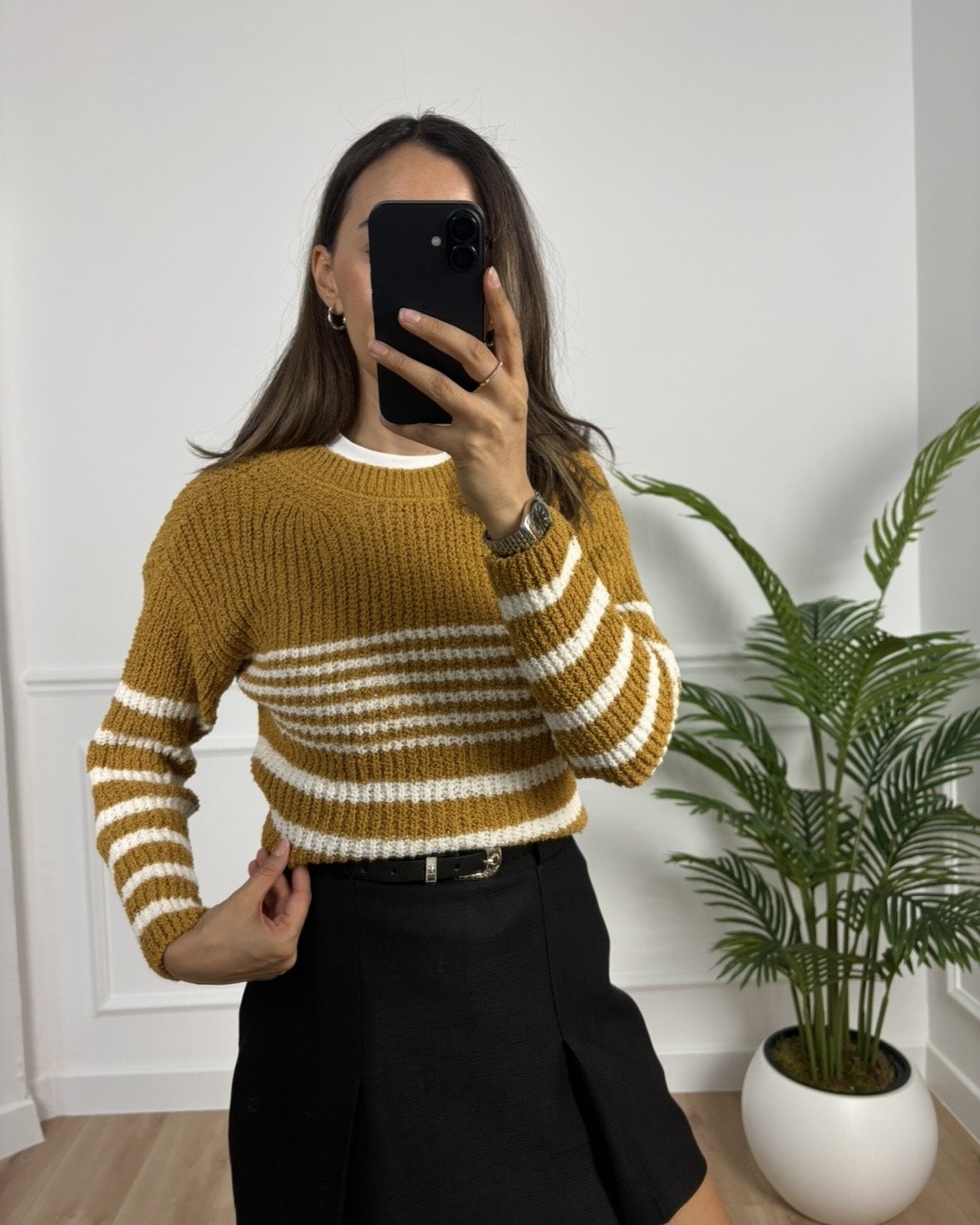 Larisel Hardal Ekru Çizgili Kazak