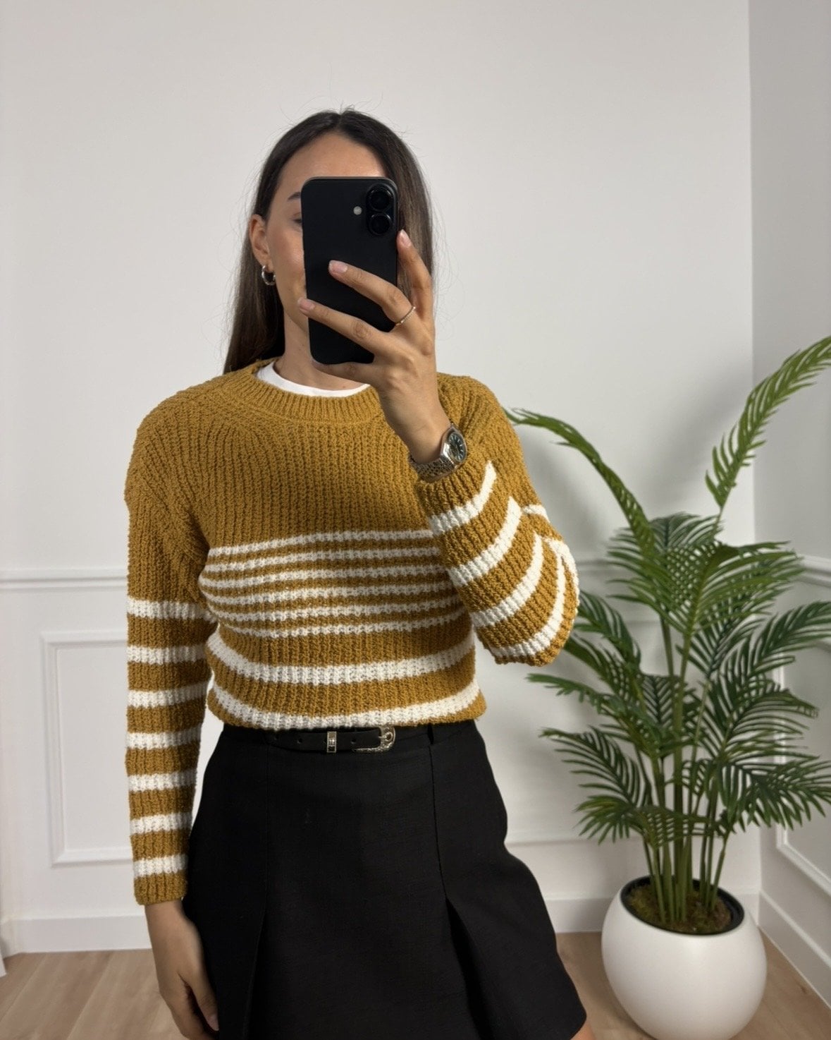 Larisel Hardal Ekru Çizgili Kazak