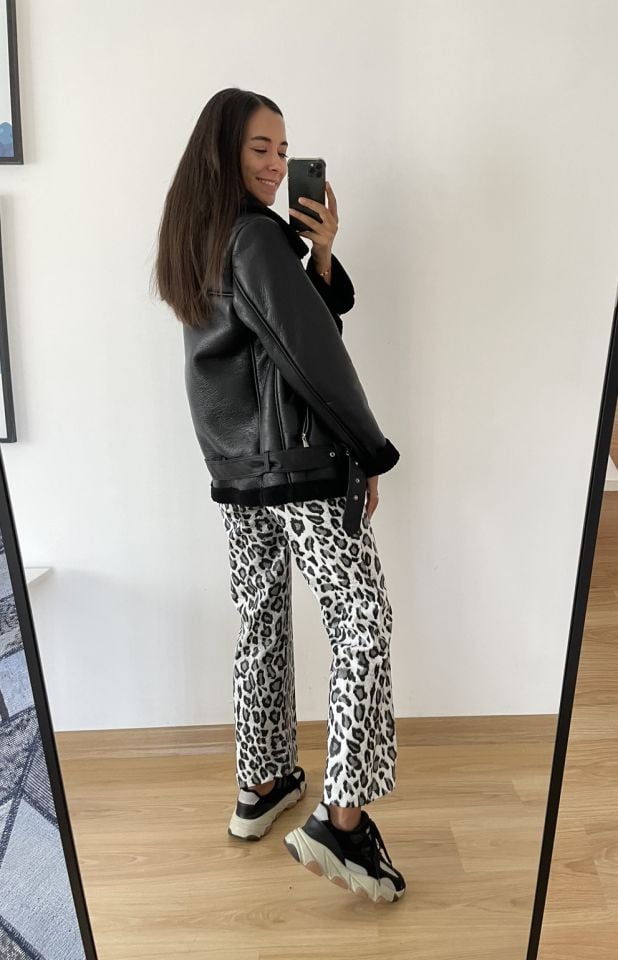 Loris Siyah İçi Peluş Premium Deri Mont