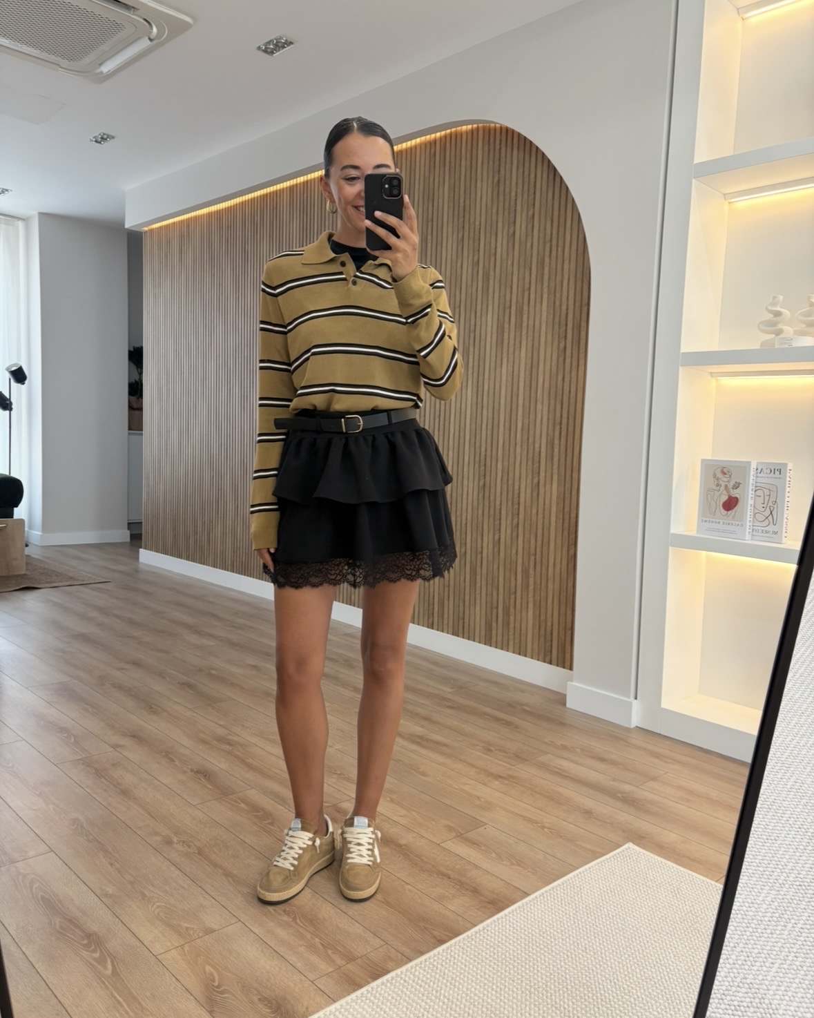 Colmar Siyah Dantel Detaylı Premium Etek