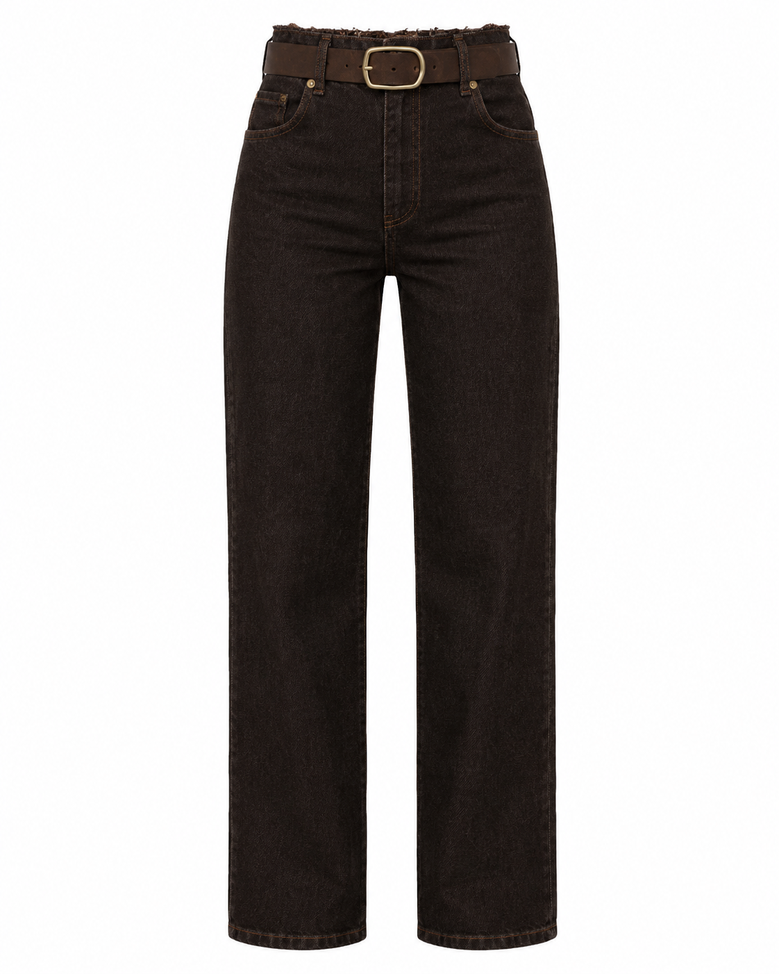 Enzo Kahverengi Kemerli Ultra Premium Jean
