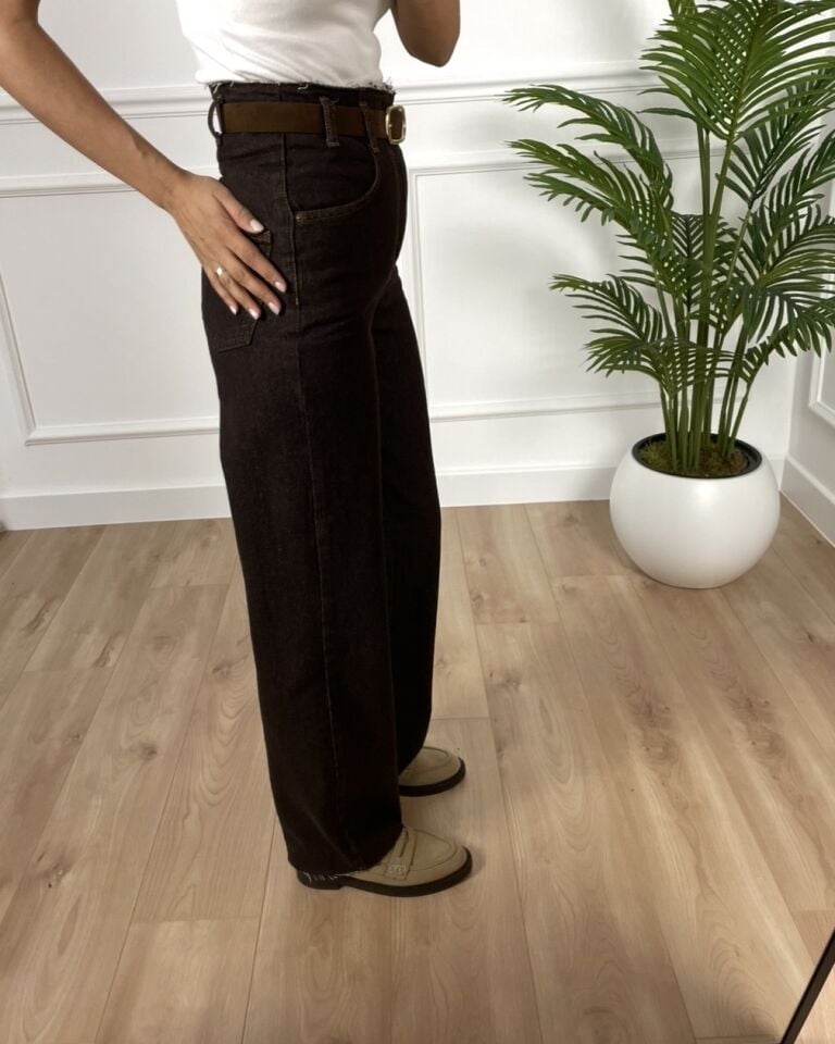 Enzo Kahverengi Kemerli Ultra Premium Jean