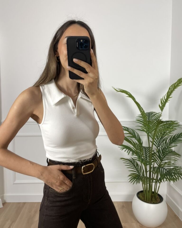 Evis Ekru Polo Yaka Fitilli Atlet