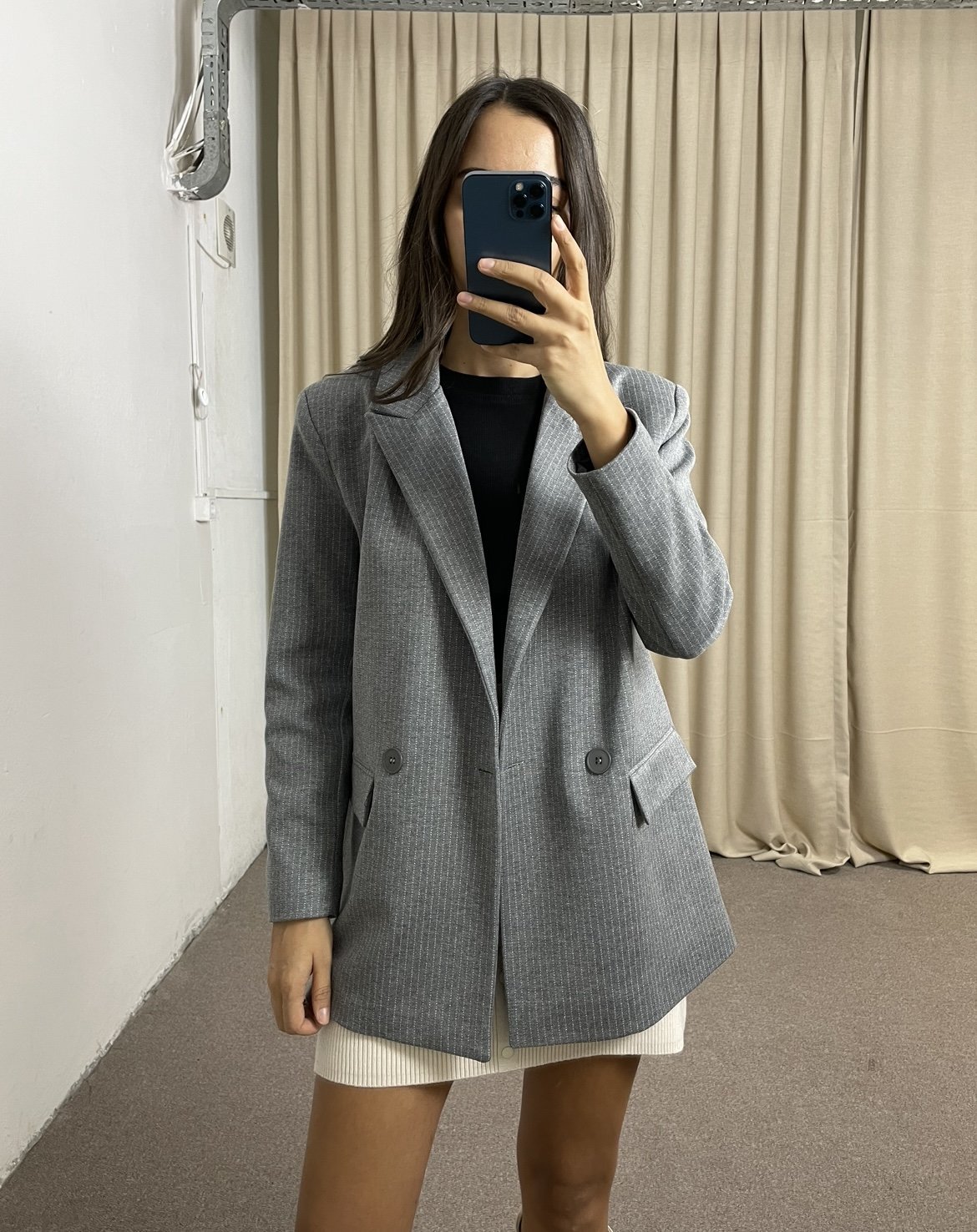 Gri Çizgili Premium Ceket