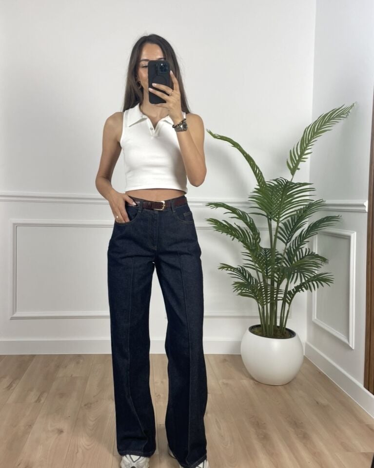 Ares Indigo Kemerli Premium Jean