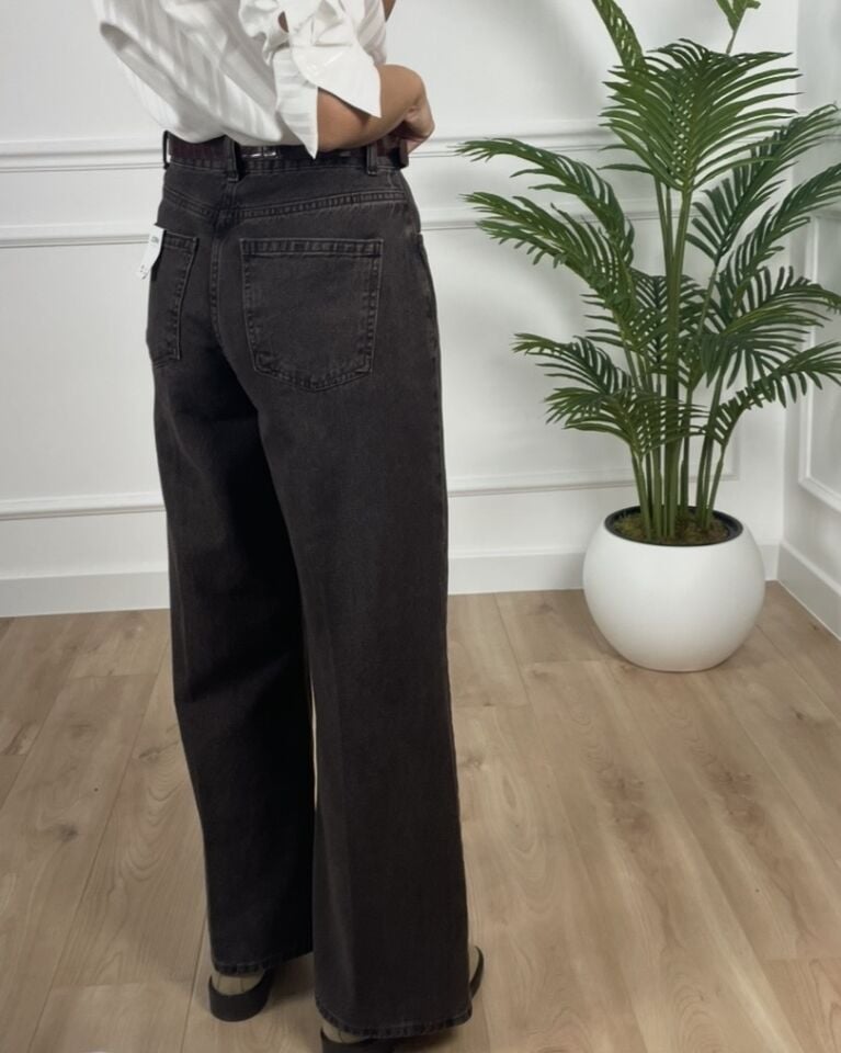 Ares Kahverengi Kemerli Premium Jean