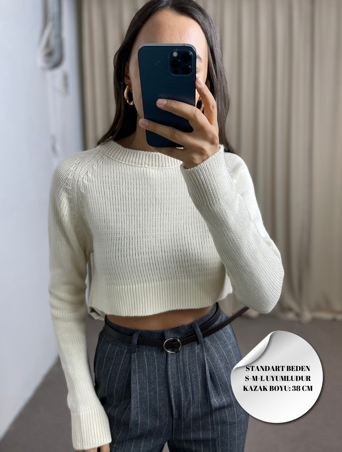 Ekru Crop Kazak