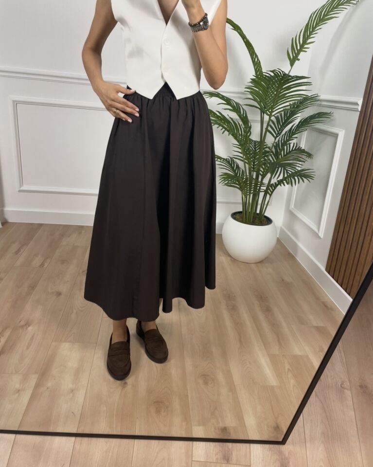 Luna Kahverengi Beli Lastikli Cepli Etek