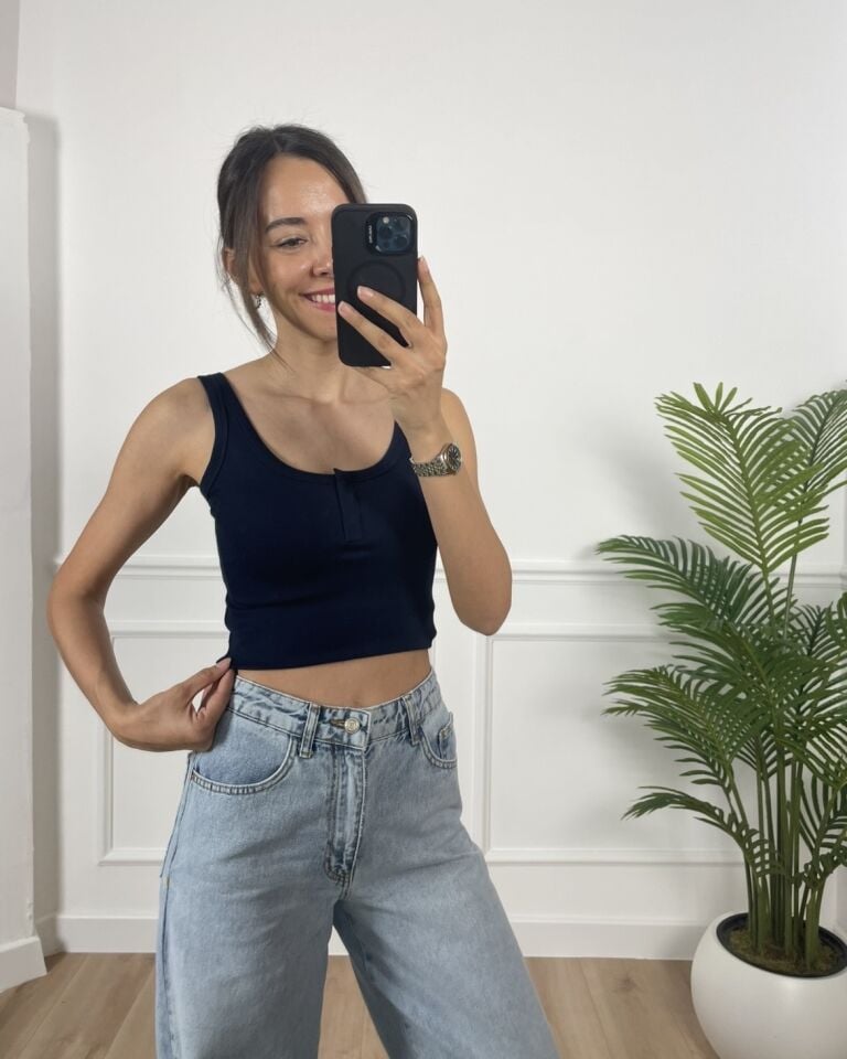 Belle Lacivert Askılı Atlet